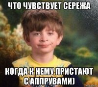 что чувствует сережа когда к нему пристают с аппрувами)