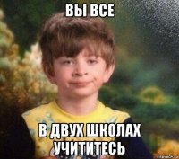 вы все в двух школах учититесь