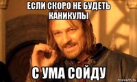 если скоро не будеть каникулы с ума сойду