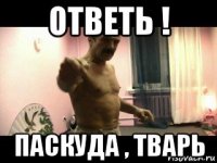 ответь ! паскуда , тварь