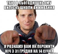 так і в сьогоднішньому випуску школи виживання я розкажу вам як пережити ніч з 31 грудня на 14 січня