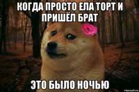 когда просто ела торт и пришёл брат это было ночью