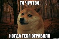 то чучтво когда тебя ограбили