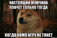 настоящий мужчина плачет только тогда когда комп игру не тянет