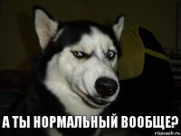 А ты нормальный вообще?