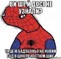 ви ше й досі не узнали? та це ж бадзьоньо на новий год в школу костюм шиє