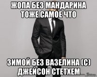 жопа без мандарина тоже самое что зимой без вазелина (с) джейсон стетхем