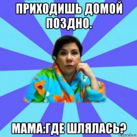 приходишь домой поздно. мама:где шлялась?