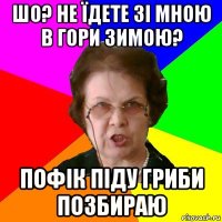 шо? не їдете зі мною в гори зимою? пофік піду гриби позбираю