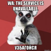 wa: the service is unavailable. узбагойся