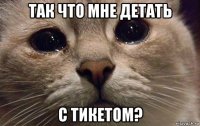 так что мне детать с тикетом?