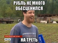 рубль не много обесценился на треть