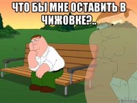 что бы мне оставить в чижовке?.. 