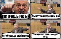 Далаға шығасын Мына турникте ешкім жоқ Анау брусяда ешкім жоқ Виртуалды спортсмендер қайда