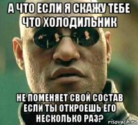 а что если я скажу тебе что холодильник не поменяет свой состав если ты откроешь его несколько раз?