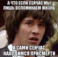 а что если сейчас мы лишь вспоминаем жизнь а сами сейчас находимся присмерти