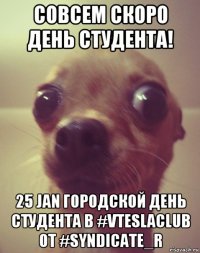 совсем скоро день студента! 25 jan городской день студента в #vteslaclub от #syndicate_r