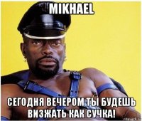 mikhael сегодня вечером ты будешь визжать как сучка!