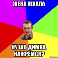 жена уехала ну шо димка, нажрёмся?