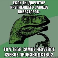 если ты директор крупнейшего завода вибраторов- то у тебя самое нехуевое хуевое производство?