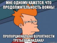 мне одному кажется, что продолжительность войны пропорциональна вероятности третьего майдана?