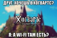 друг: хочешь в хогвартс? я: а wi-fi там есть?