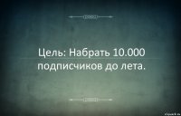 Цель: Набрать 10.000 подписчиков до лета.