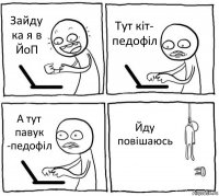 Зайду ка я в ЙоП Тут кіт- педофіл А тут павук -педофіл Йду повішаюсь