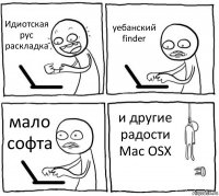 Идиотская рус раскладка уебанский finder мало софта и другие радости Mac OSX