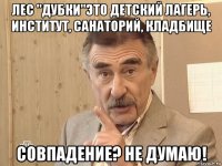 лес "дубки"это детский лагерь, институт, санаторий, кладбище совпадение? не думаю!