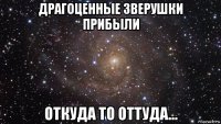 драгоценные зверушки прибыли откуда то оттуда...