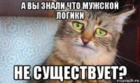 а вы знали что мужской логики не существует?