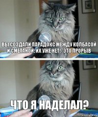 Вы создали парадокс между колбасой и сметаной: их уже нет!- это прорыв Что я наделал?