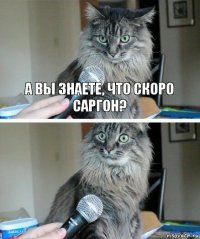 А вы знаете, что скоро саргон? 