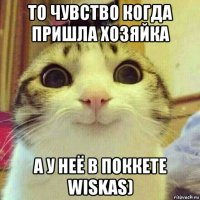 то чувство когда пришла хозяйка а у неё в поккете wiskas)