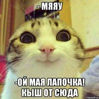 - мяяу -ой мая лапочка! кыш от сюда