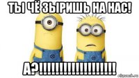 ты чё зыришь на нас! а?!!!!!!!!!!!!!!!!!!!