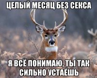 целый месяц без секса я всё понимаю, ты так сильно устаёшь