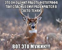 это он оценил работу фотографа так! спасибо ему! разбирается в свето-тенях! вот это мужик!!!