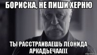 бориска, не пиши херню ты расстраиваешь леонида аркадьечаа(((