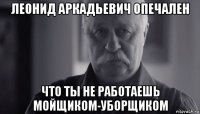 леонид аркадьевич опечален что ты не работаешь мойщиком-уборщиком