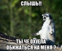 слышь!! ты че охуела обижаться на меня ?