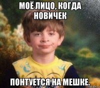 моё лицо, когда новичек понтуется на мешке.