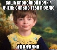 саша спокойной ночи я очень сильно тебя люблю твоя anna