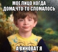 мое лицо когда дома,что-то сломалось а виноват я