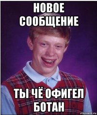 новое сообщение ты чё офигел ботан