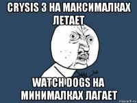 crysis 3 на максималках летает watch dogs на минималках лагает