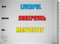 lIVERPUL ЛИВЕРПУЛЬ МАНЧЕСТЕР