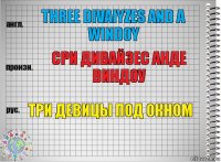 three divaiyzes and a windoy сри дивайзес анде виндоу Три девицы под окном