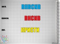 rhbcnb rhcnb кристи